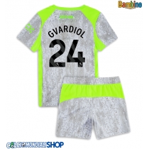 Maglie da calcio Manchester City Josko Gvardiol #24 Terza Maglia Bambino 2025-26 Manica Corta (+ Pantaloni corti)